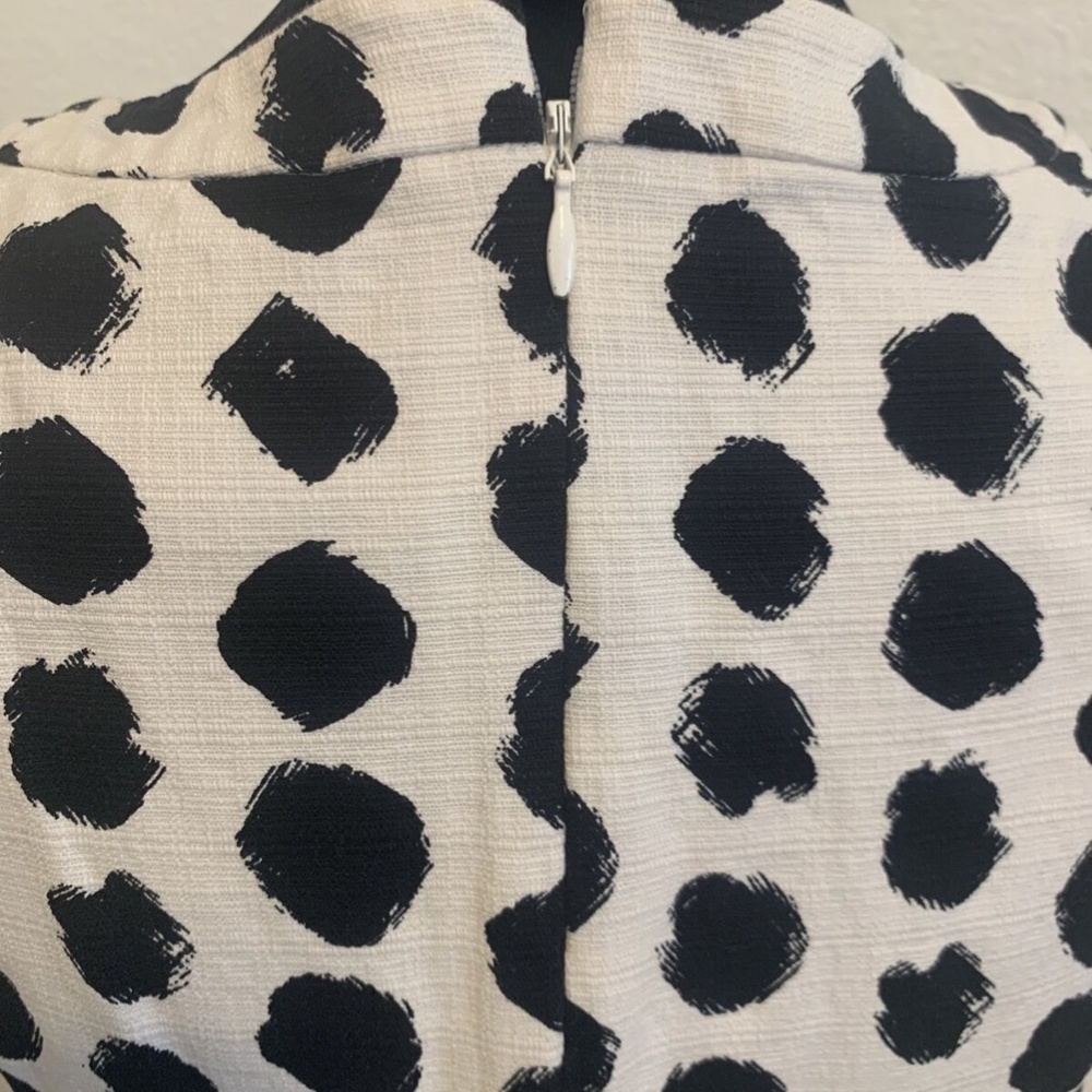 Vintage White House Black Market White Polka Dots Party Sun Dress Women's Size 2 - Picture 12 of 14